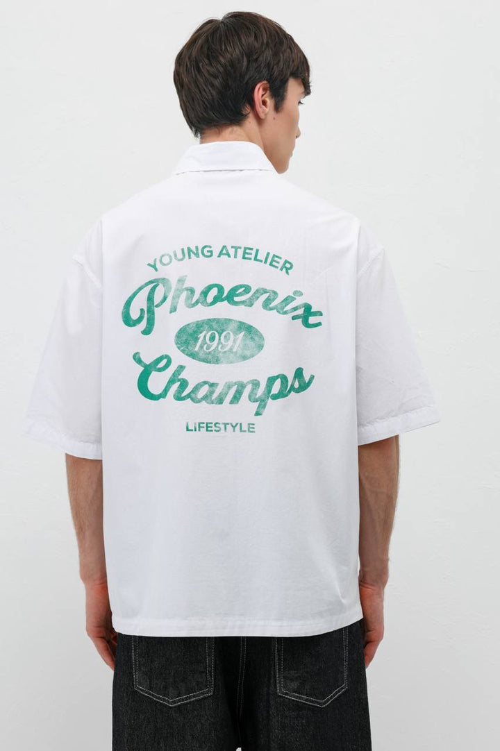 Vamos Phoenix Champs Oversized Shirt in White