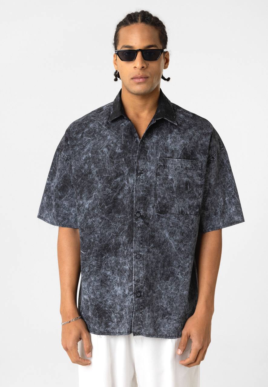 Essence of Life Wild Backprint Shirt in washed black