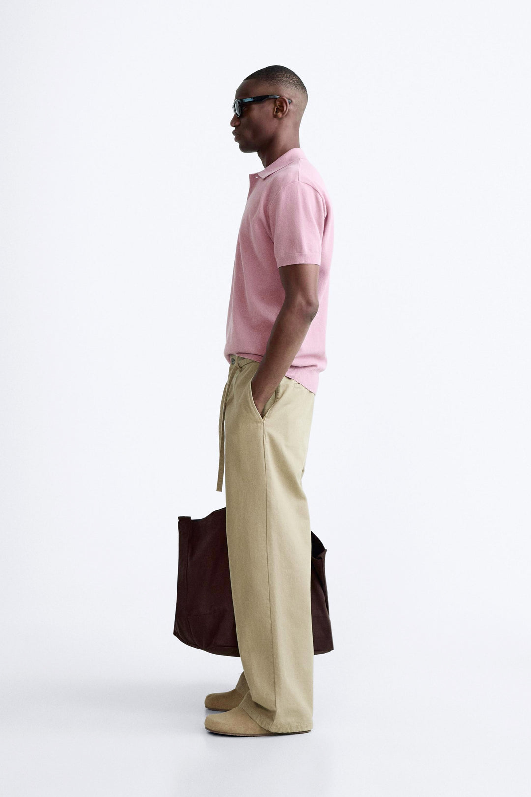 Garm Island Basic Knit Polo in Pink