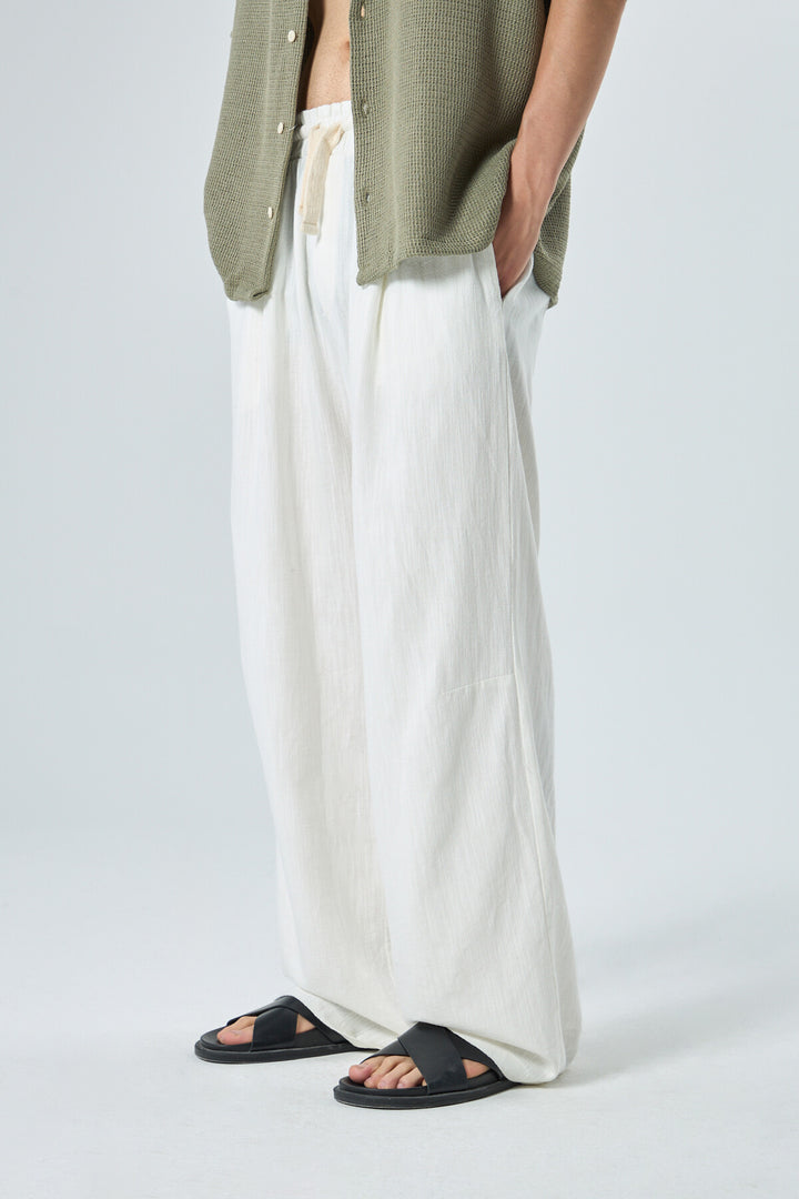 Vamos Baggy Linen Pants in White