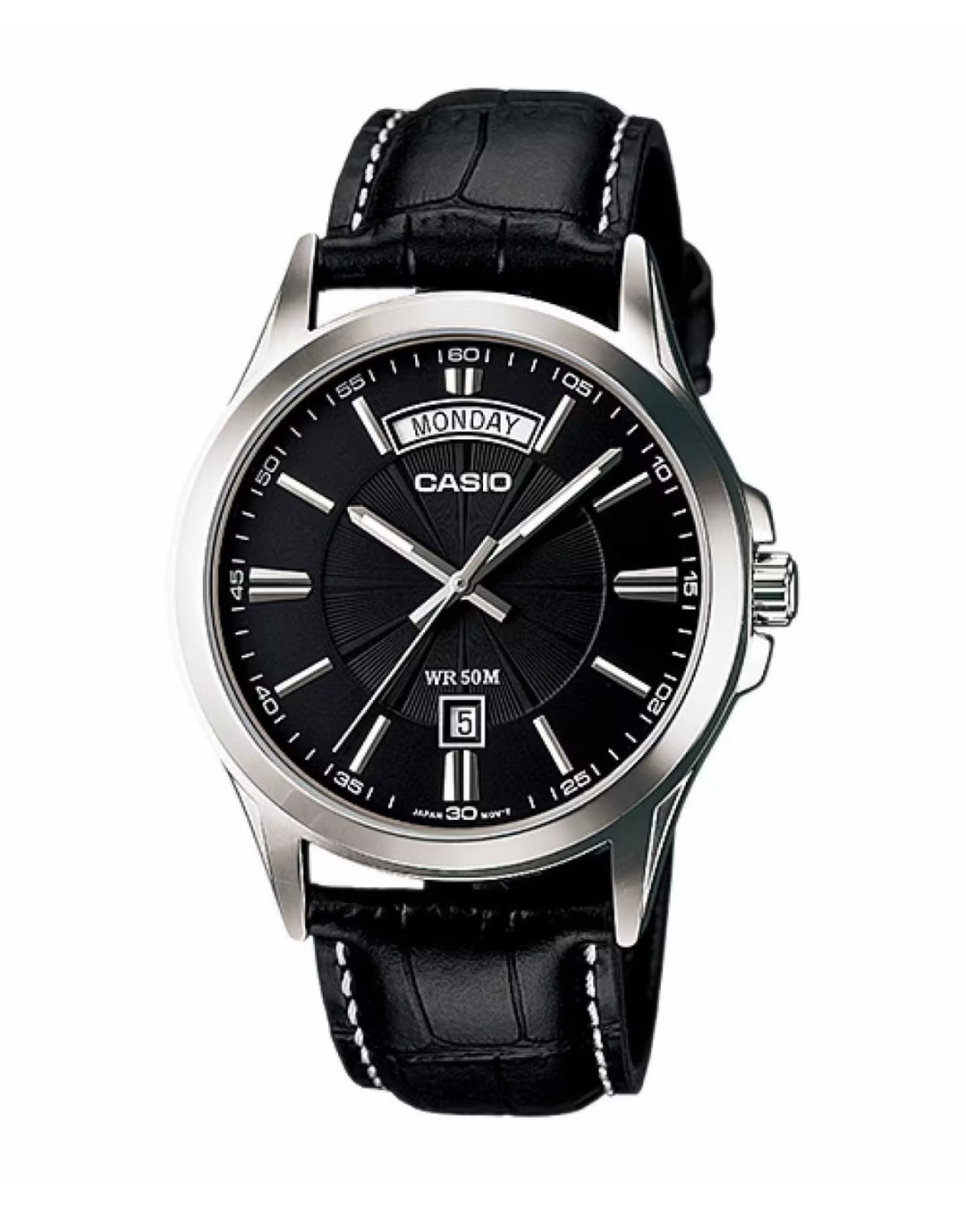 Casio MTP-1381L-1AVDF Black Leather Watch
