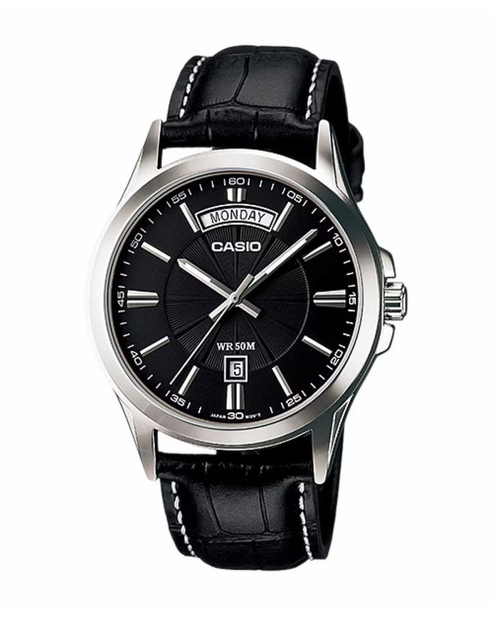Casio MTP-1381L-1AVDF Black Leather Watch