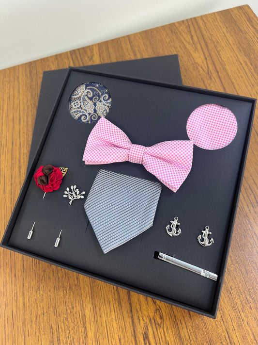 Gentleman Dream box with pink and gray tie box set