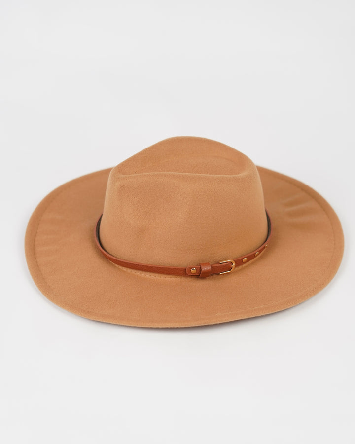 Men’s Fedora Wide Brim Hat in Brown