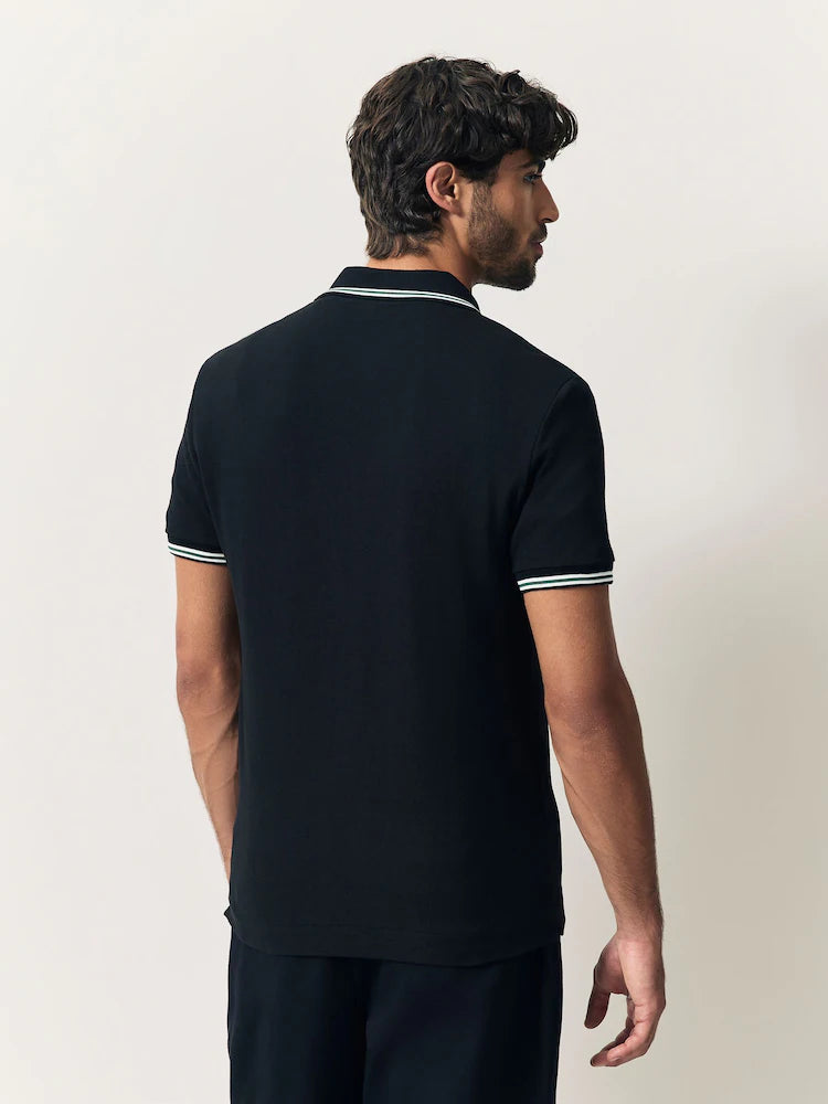 Lacoste Tipped Short Sleeve Polo Shirt in Black
