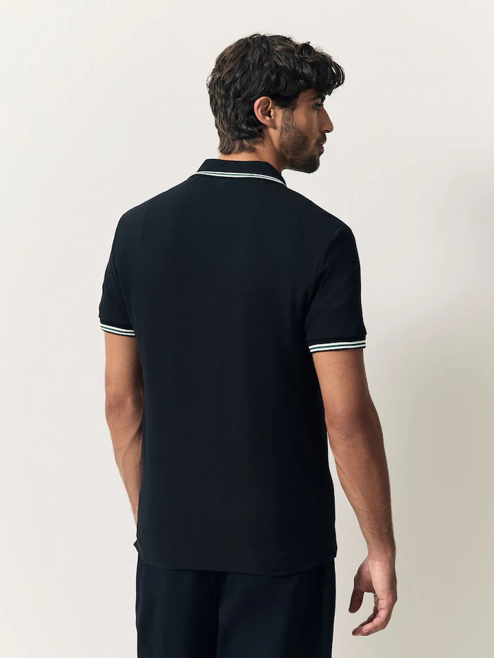 Lacoste Tipped Short Sleeve Polo Shirt in Black
