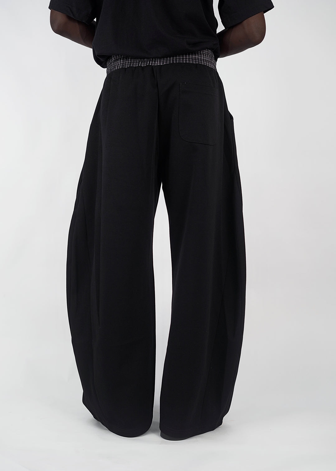Garm Island Barrel Check Detail Sweatpants in Black