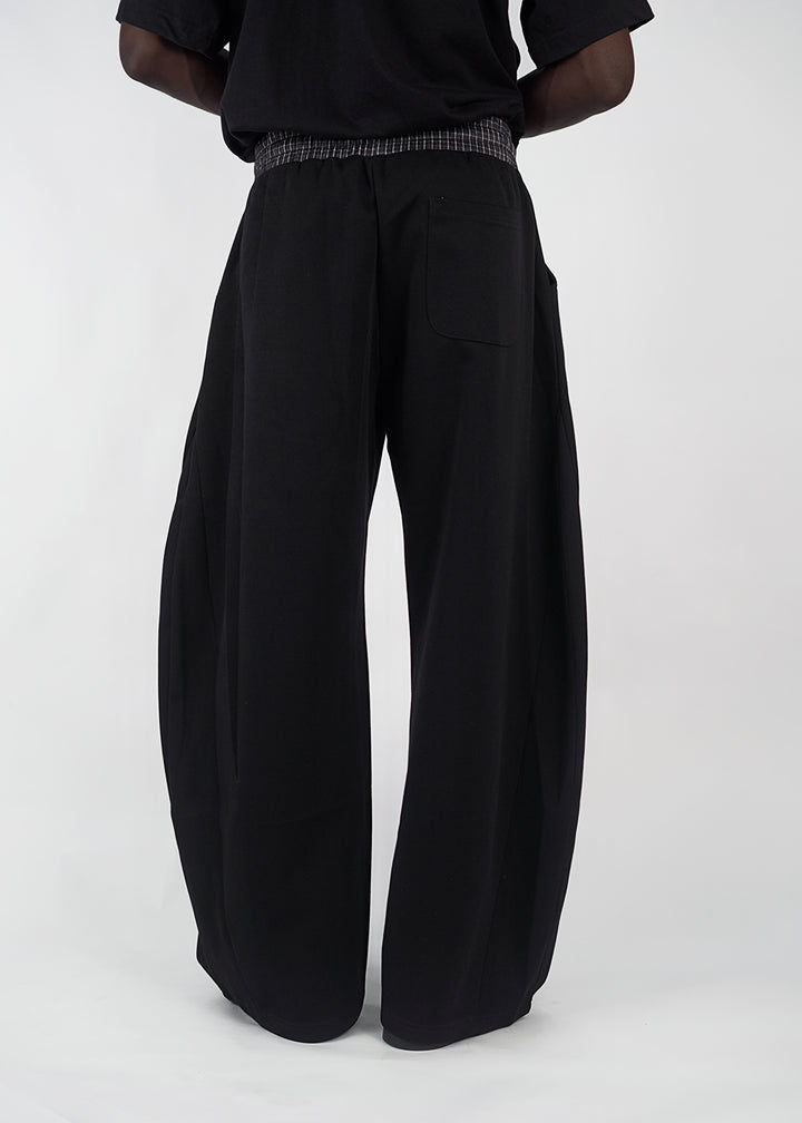 Garm Island Barrel Check Detail Sweatpants in Black