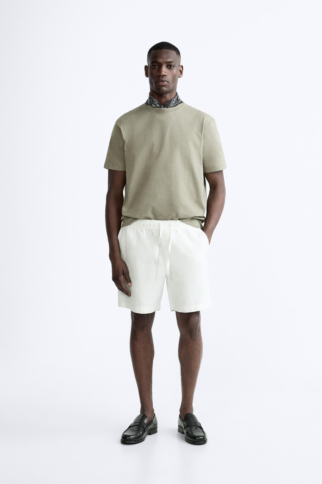 Difransel Cotton Shorts in White