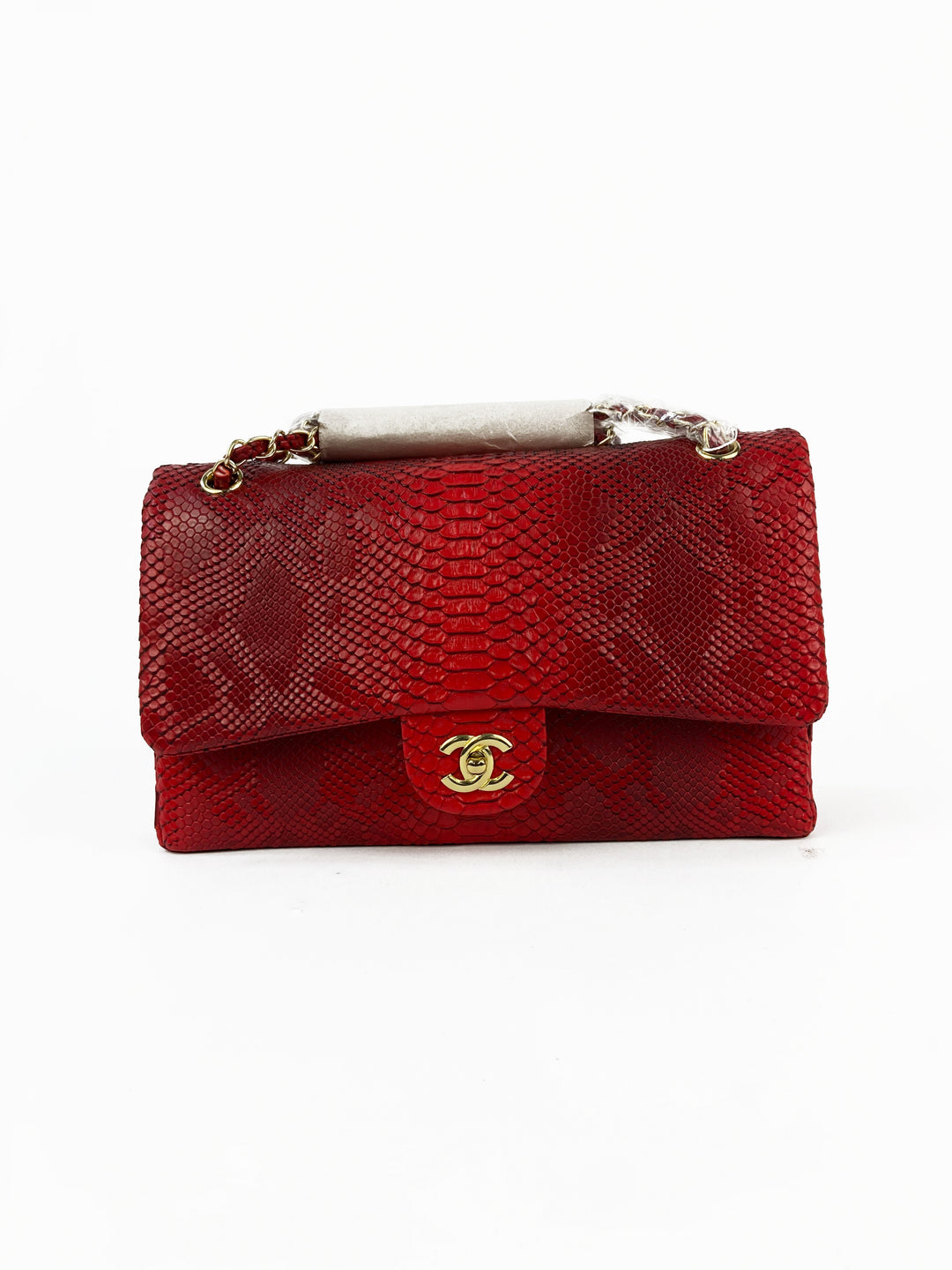 Chanel Croc Skin Maxi Handbag in red