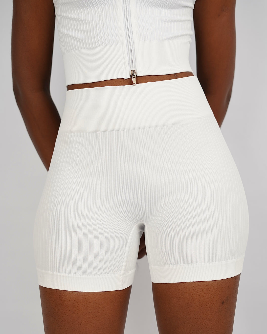 Garm Island Seamless Ribbed Shorts in white