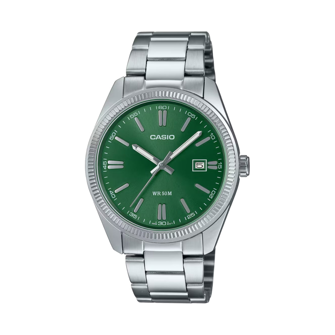Casio MTP-1302D chain wrist watch in green