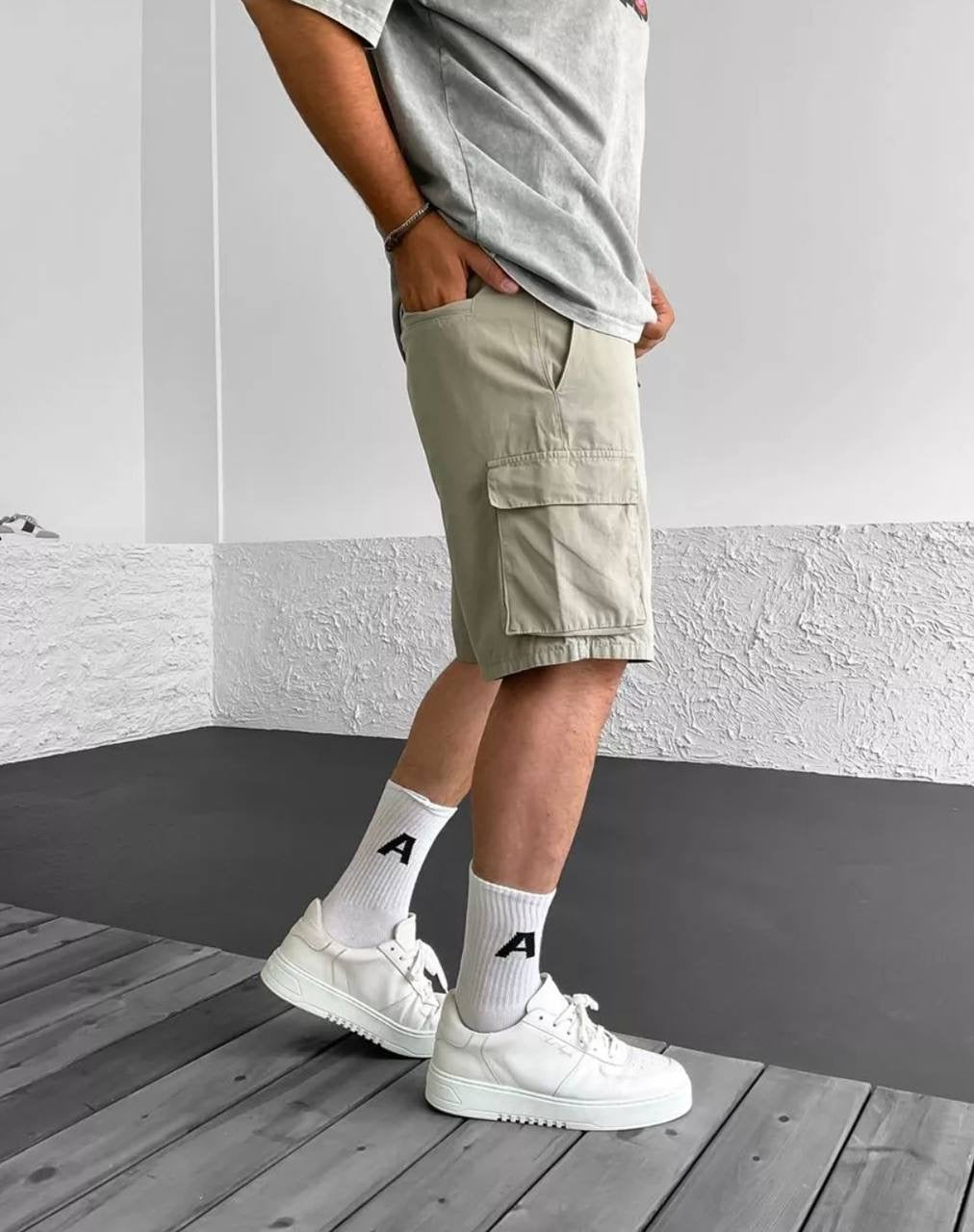 Difransel cargo shorts in sage green