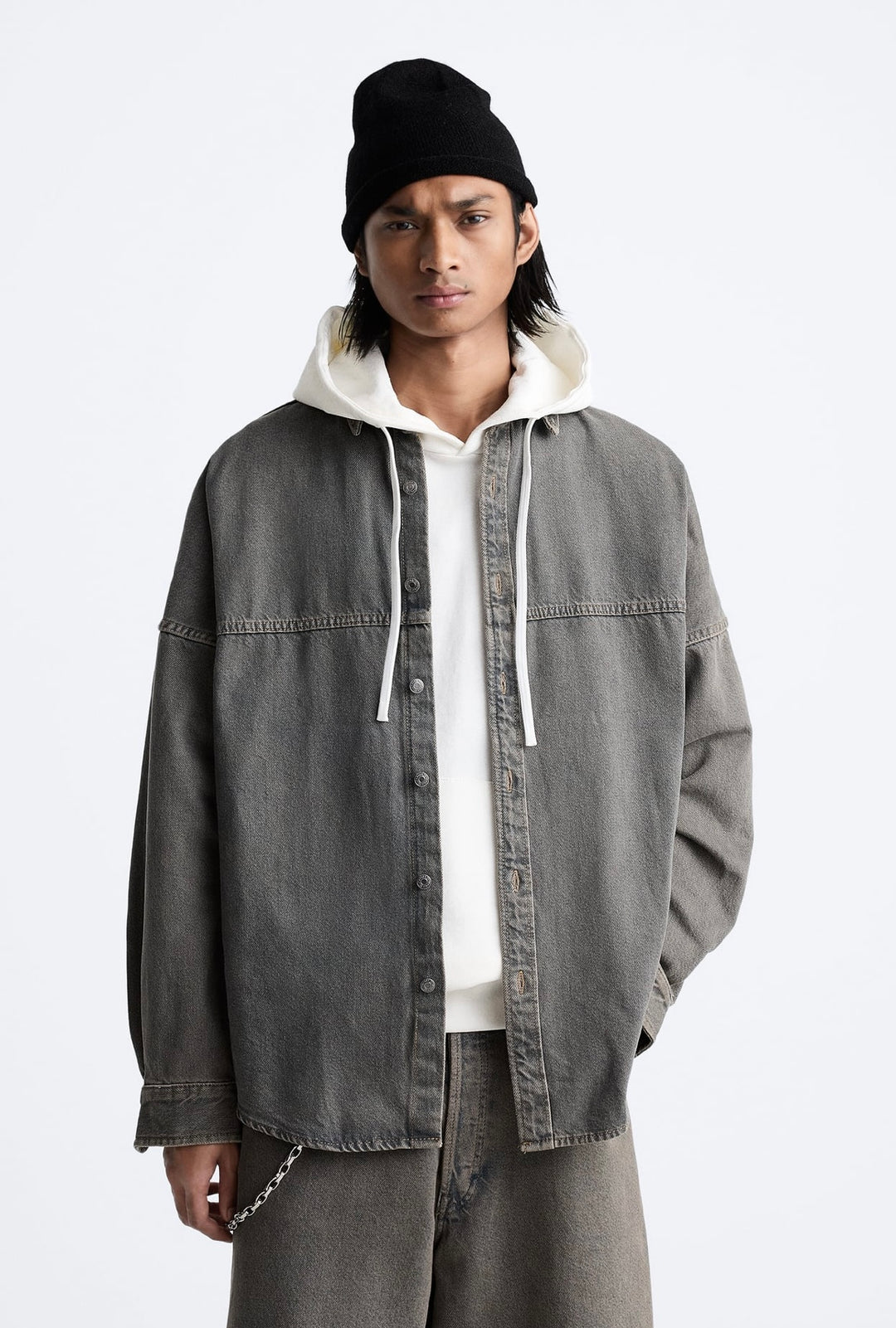 ZARA OVERDYED DENIM OVERSHIRT