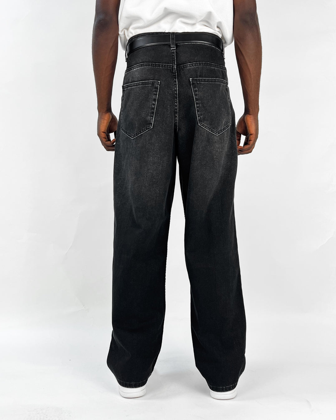 GIESTO baggy jeans in two tone black