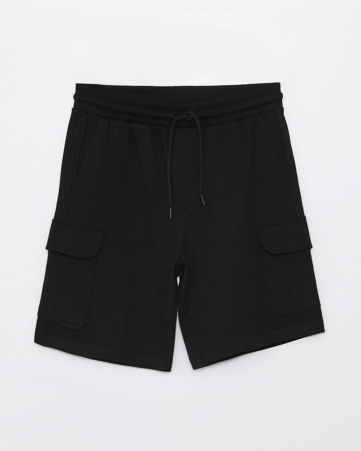 XC jersey cargo sweat shorts in black