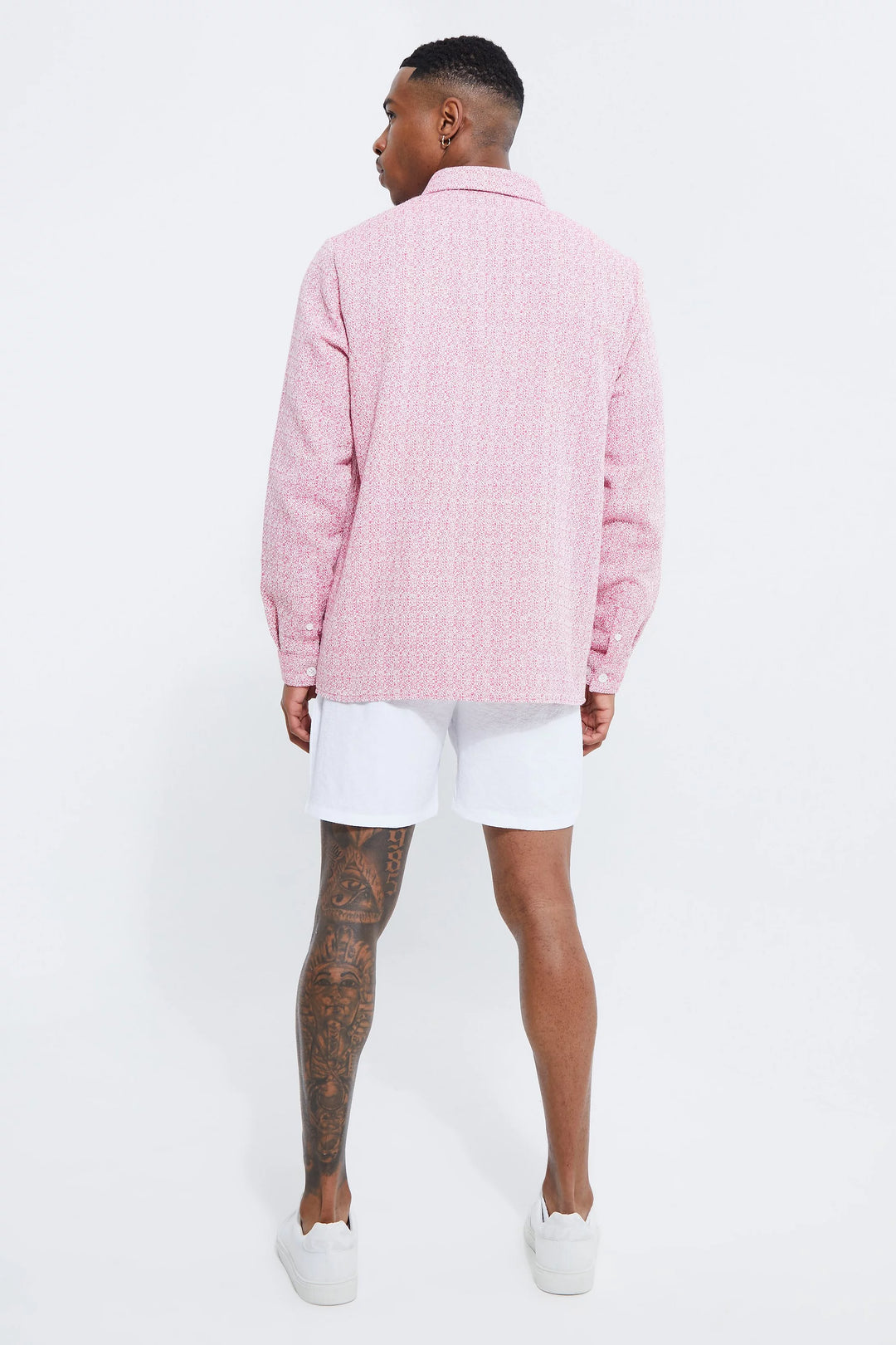 BOOHOOMAN LONG SLEEVE BOUCLE OVERSHIRT