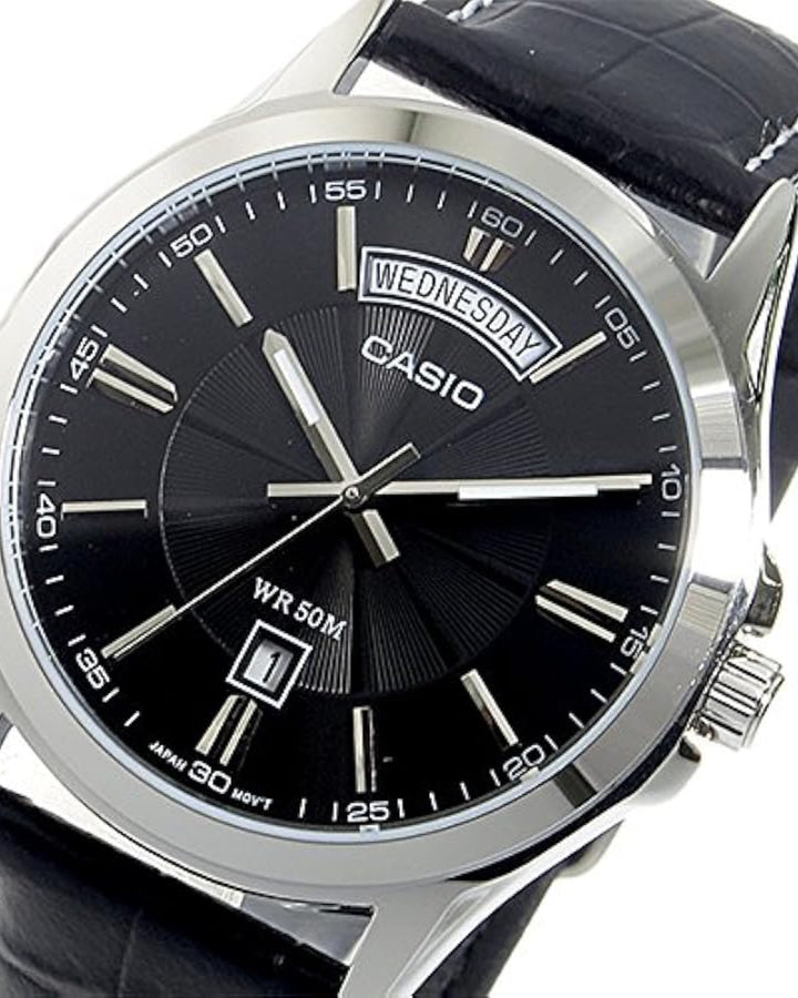 Casio MTP-1381L-1AVDF Black Leather Watch