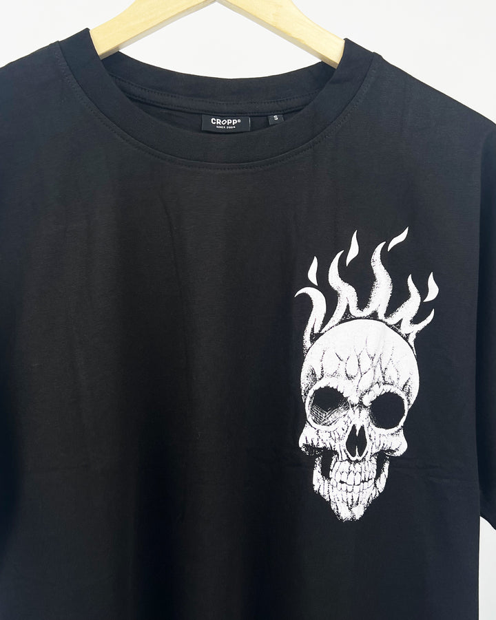 Crop spine skull t-shirt