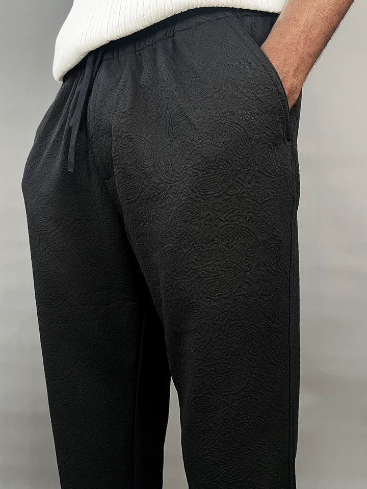 Line of Art Paisley Jogger pants in black