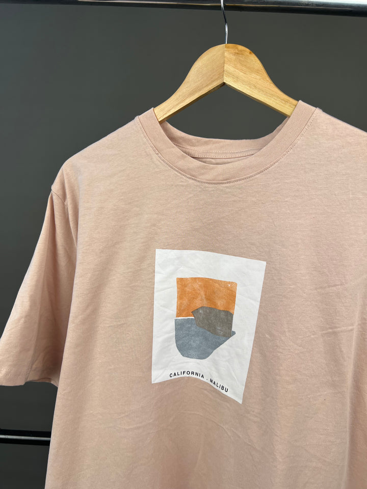 Garage Malibu backprint t-shirt in peach