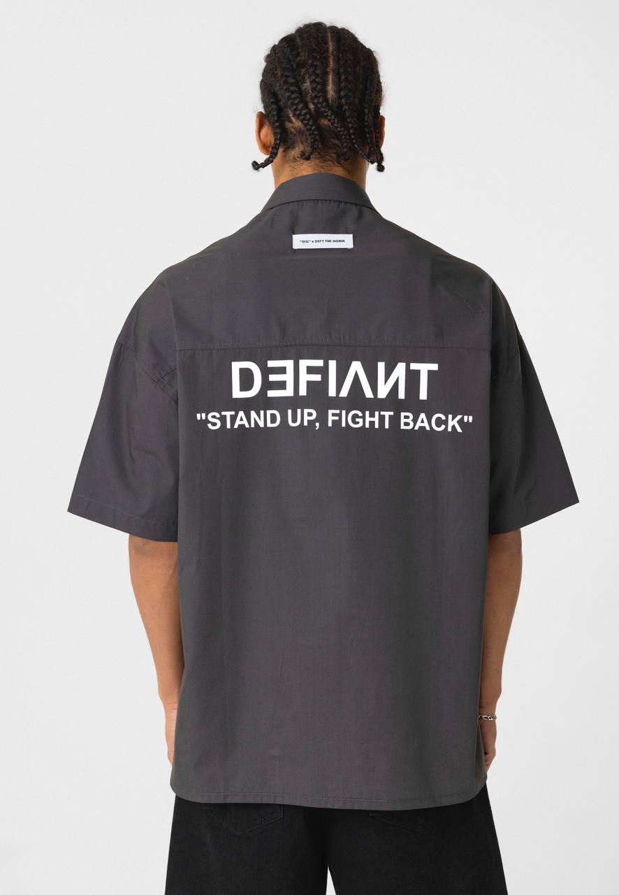 Essence of Life Deviant Backprint Shirt in Smoke