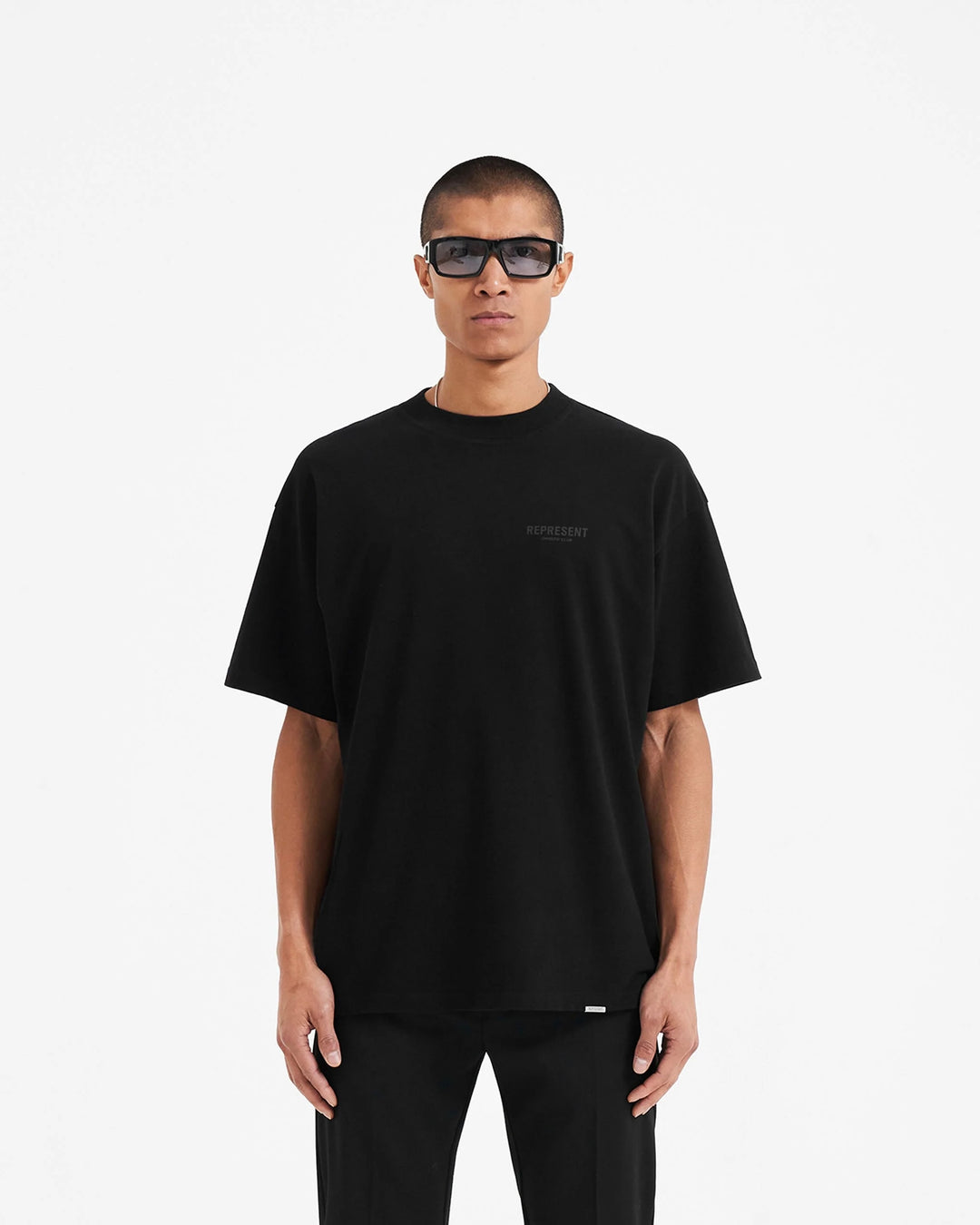 REPRESENT OWNERS CLUB T-SHIRT IN BLACK REFLECTIVE