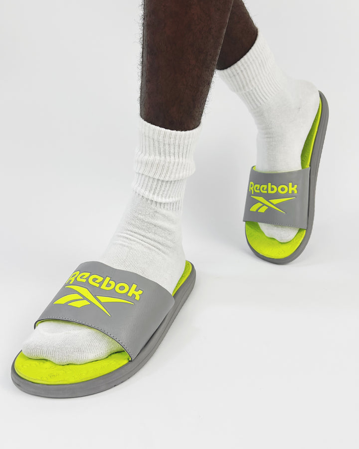 Reebok Dual Density Slides in Lime Green