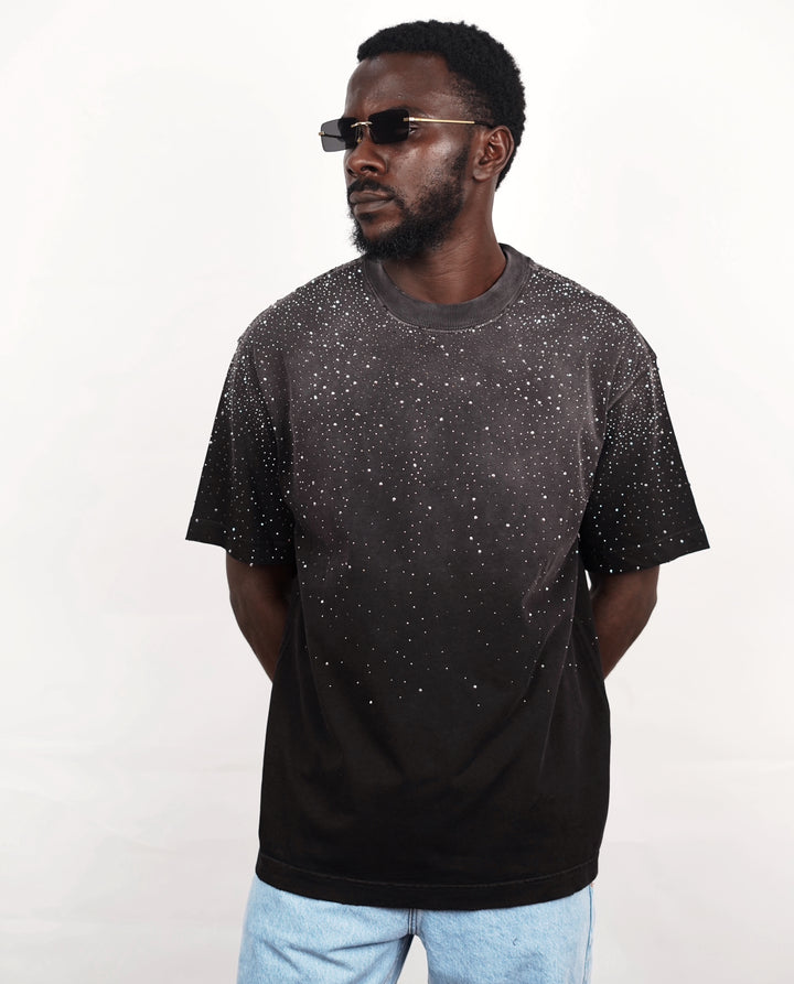 Rhinestone T-shirt in Black