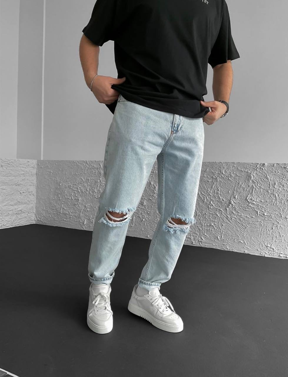 Difransel bana ripped jeans in blue