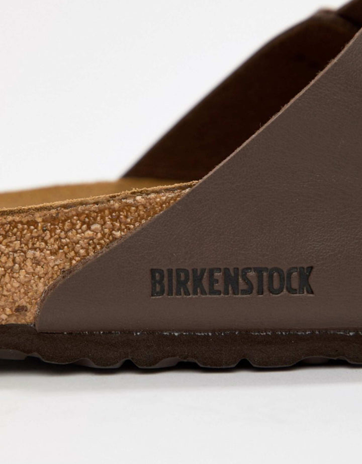 Birkenstock Arizona Nubuck Slide Sandals in Brown