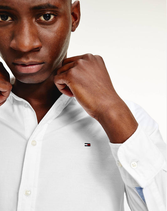 Tommy Hilfiger long sleeve Oxford shirt in white