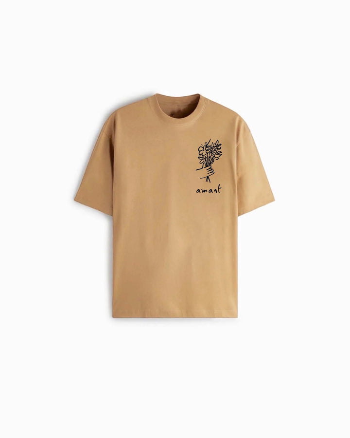 Garm Island Oversized Amant Backprint T-shirt in brown