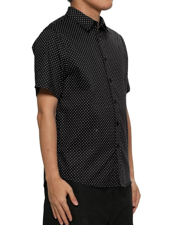 Desert Dunes polka dotted shirt in black