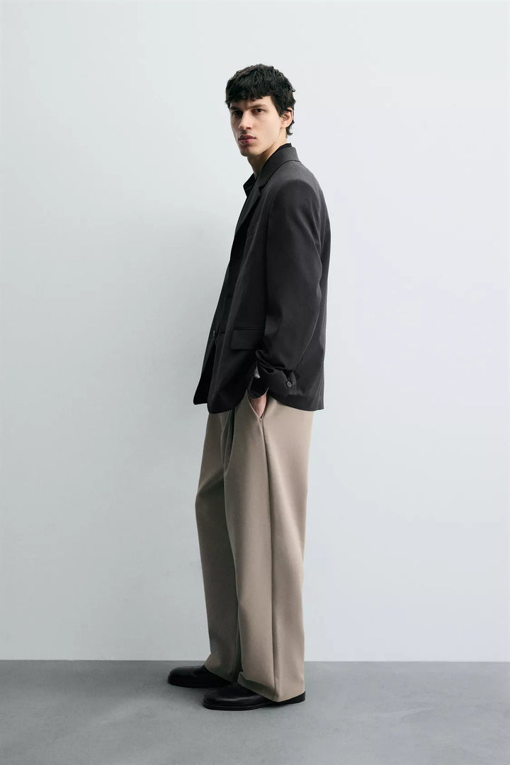 Snazzy smart wide leg pants in beige