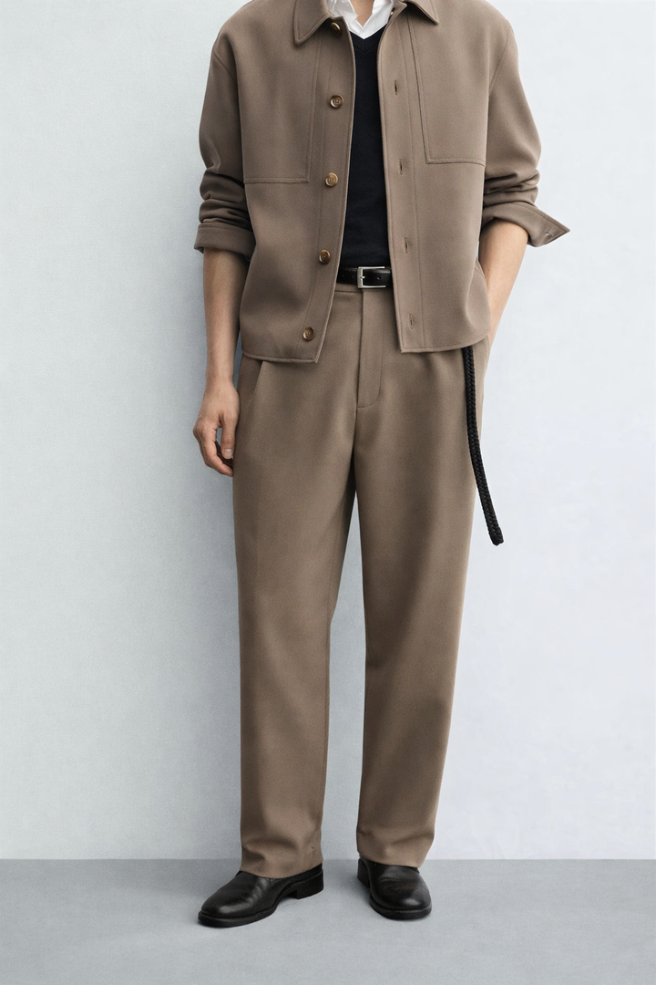 Snazzy smart wide leg pants in khaki