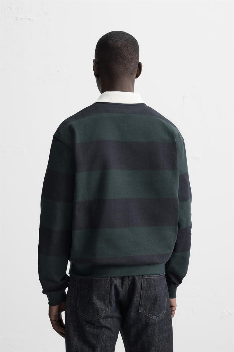 ZARA CONTRAST STRIPED POLO SHIRT