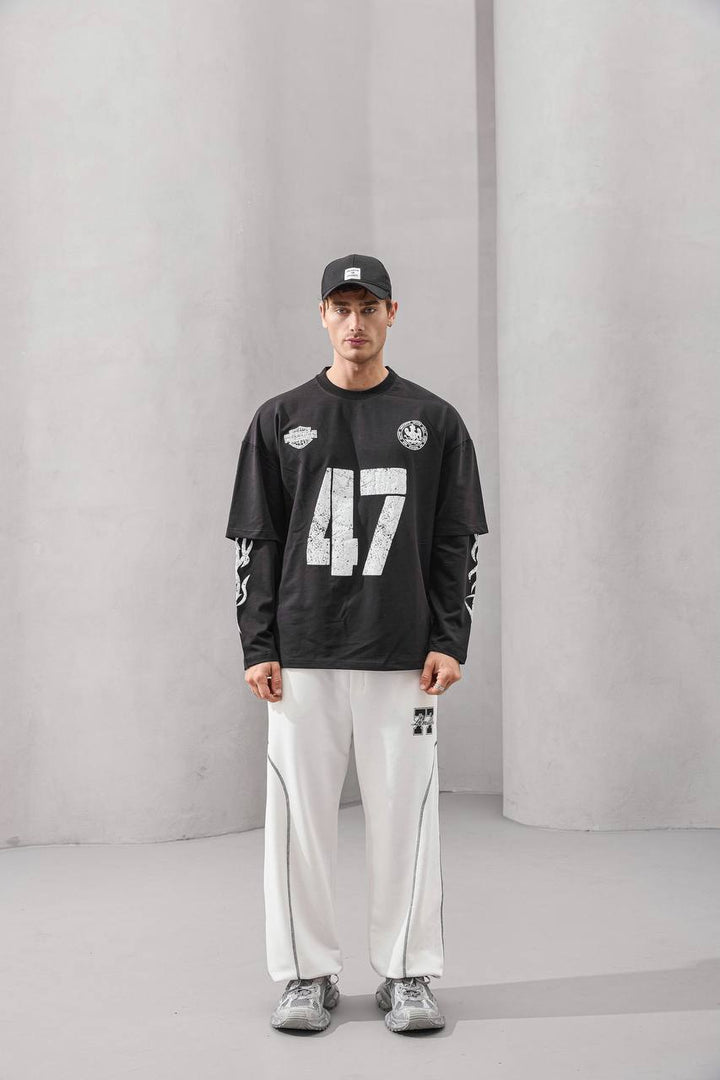 2morrow Overized Wild Life Long Sleeve T-shirt in black