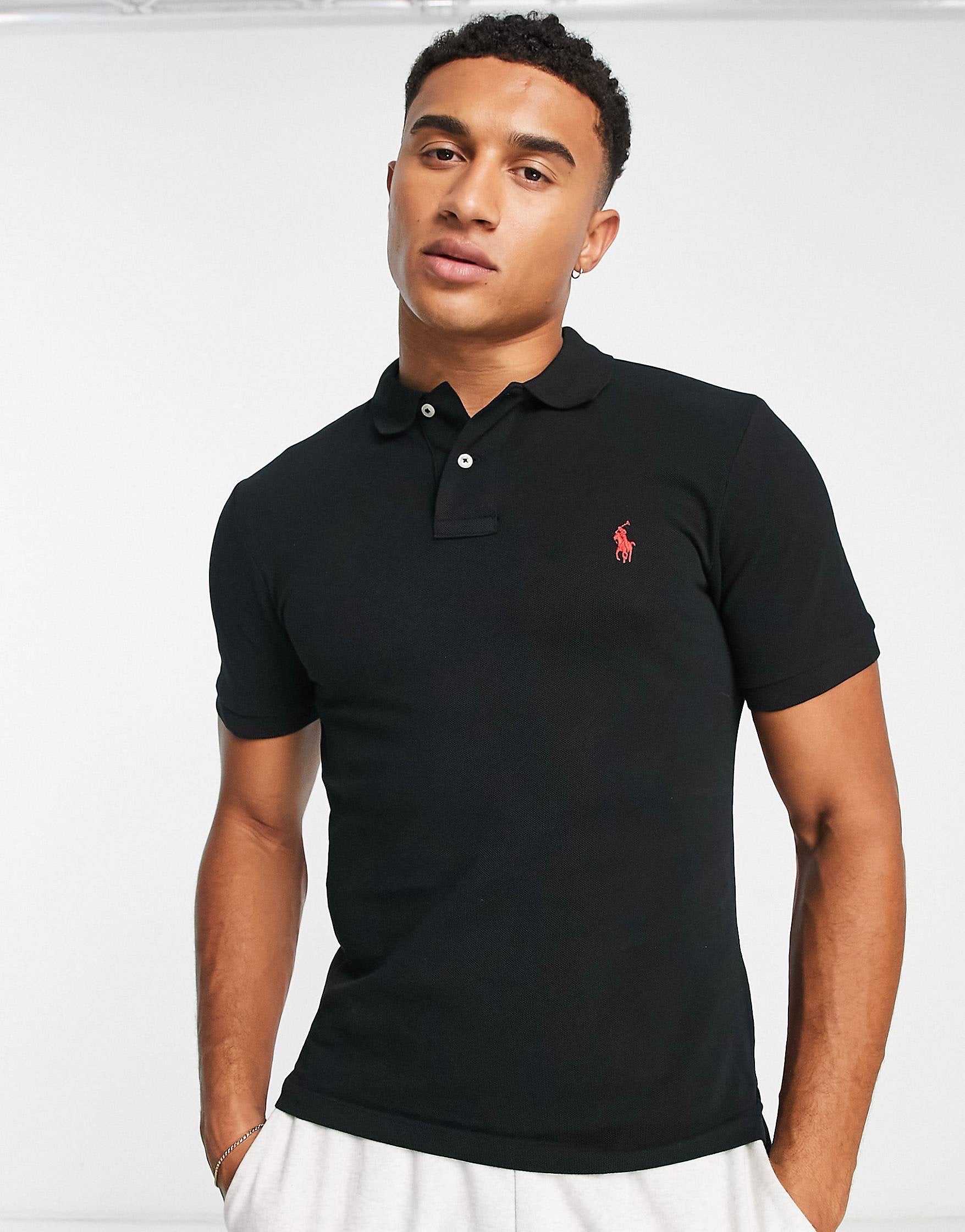 Red Ralph Ralph Lauren black and red slim fit polo shirt – Garmisland