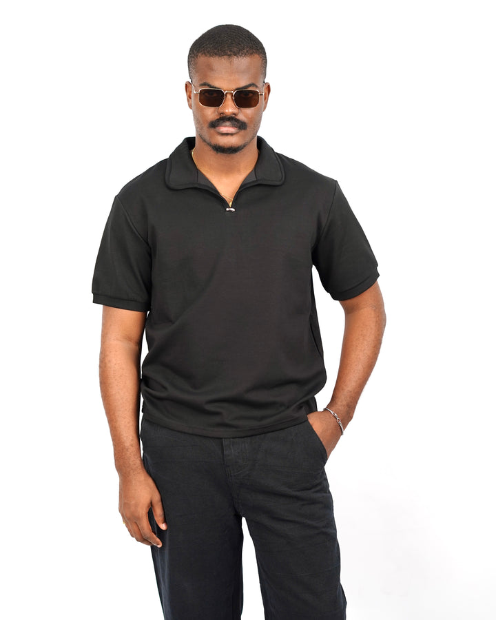 M Studios Polo Shirt in Black