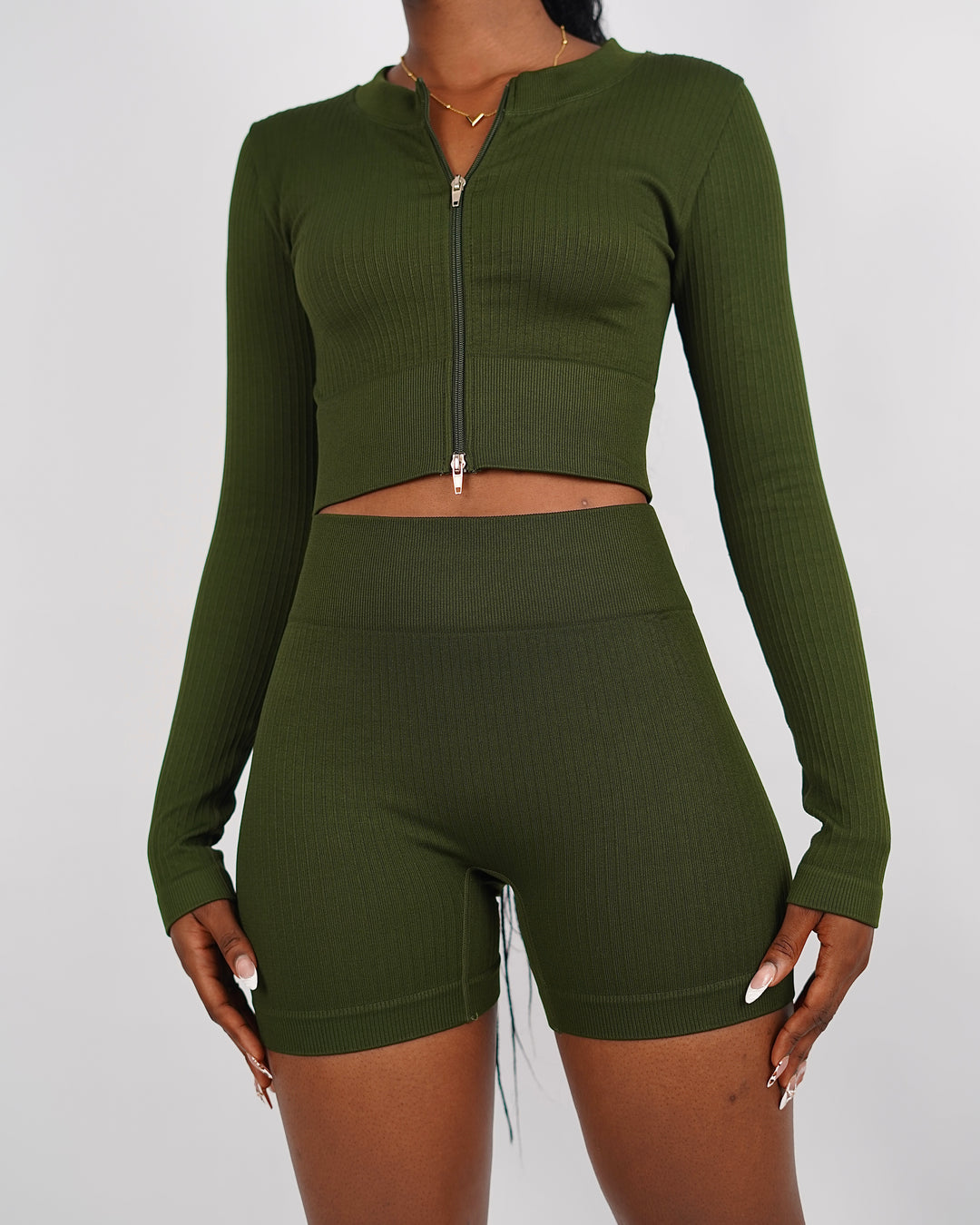Garm Island Seamless Ribbed Long Sleeve in Green