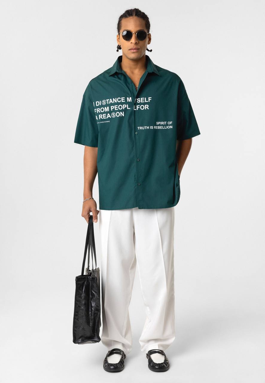 Essence of Life Oversized Shirt in Green