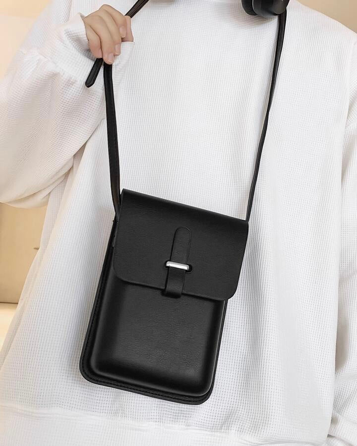 Minimalist Flap Sling Crossbody Bag in black – Garmisland