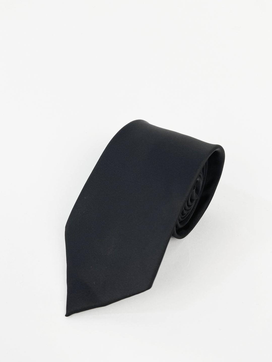Plain black premium tie