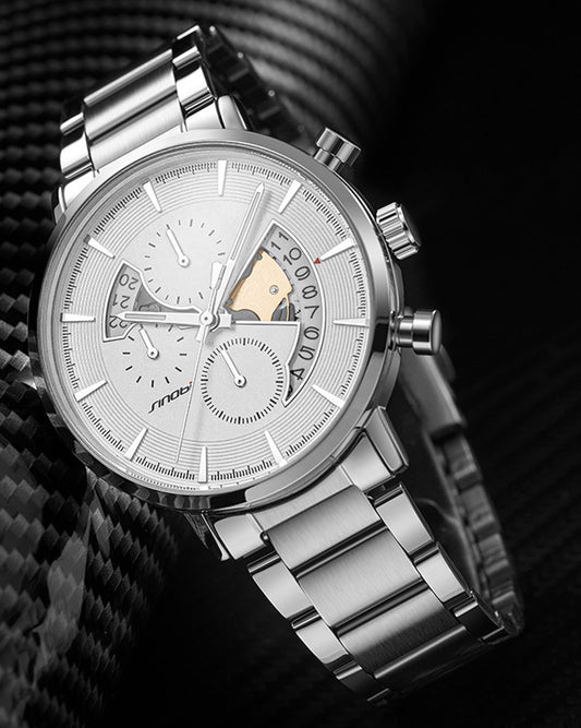 Sinobi Chronograph Wrist Watch in silver