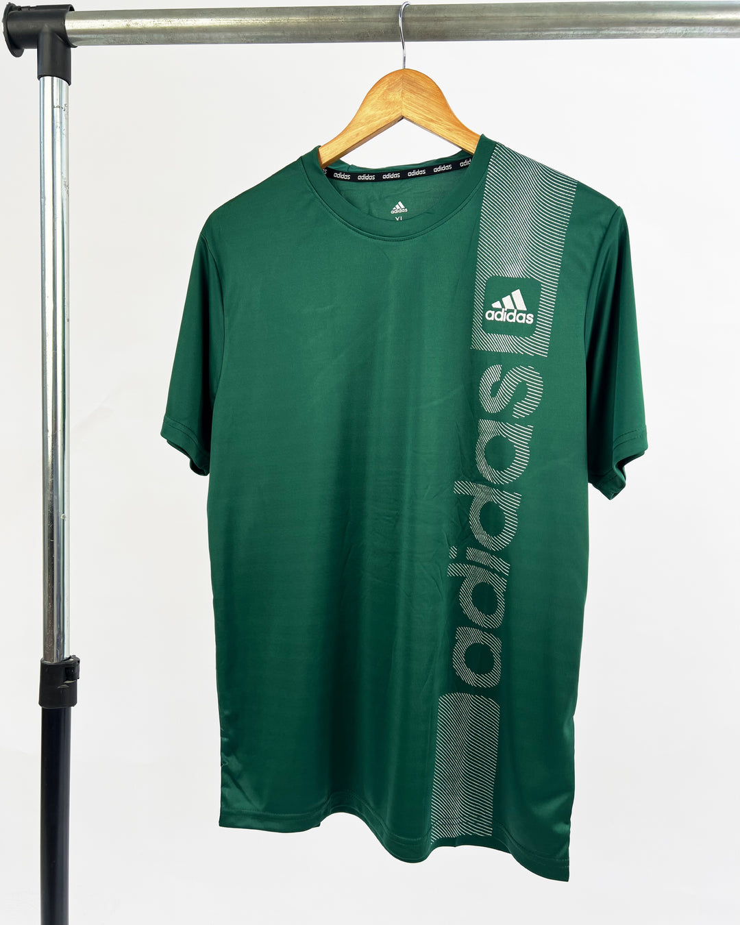 Adidas Side Print logo sports T-shirt in green