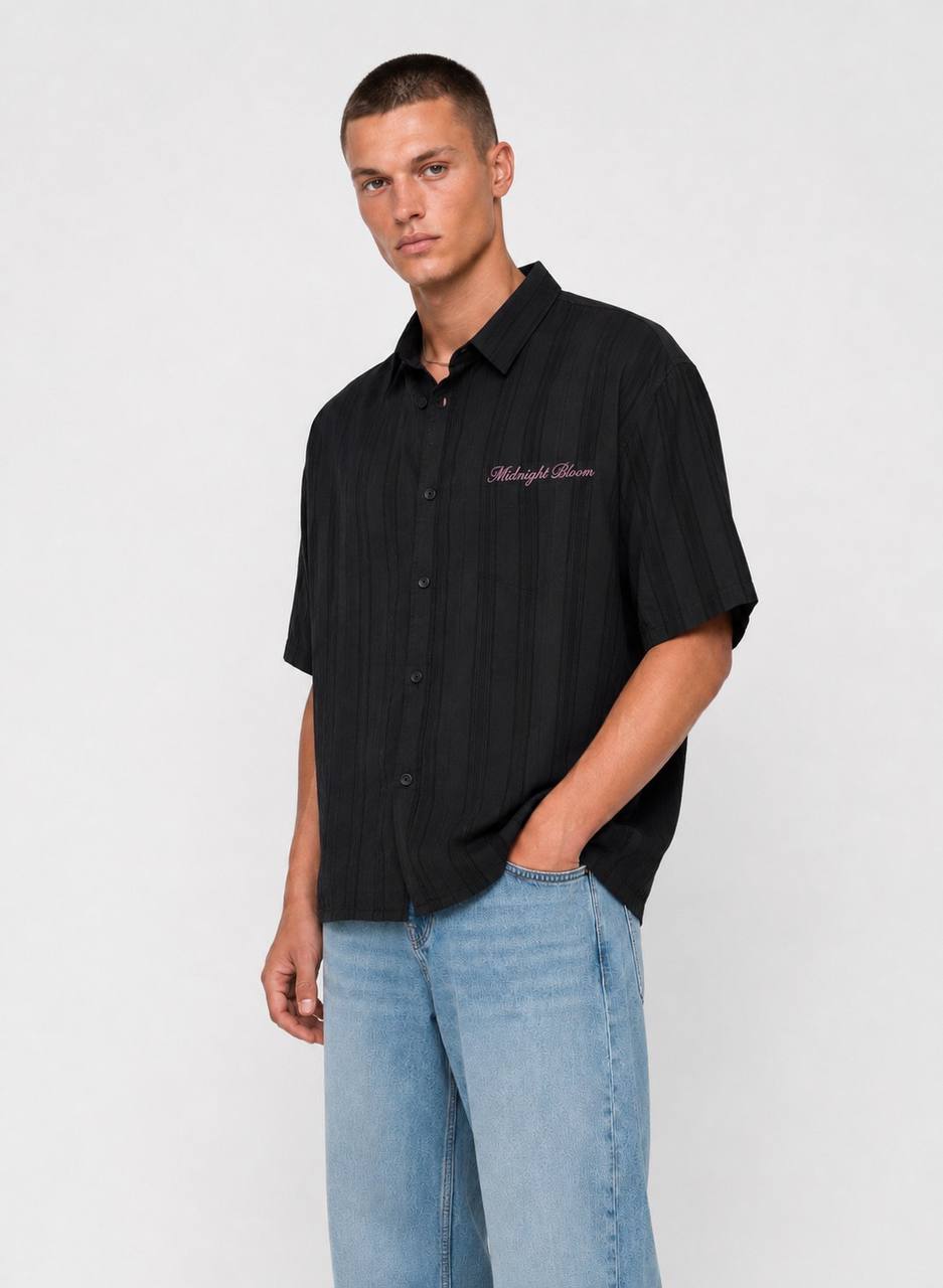 Essence of Life Ravage Studios Striped Shirt in Black