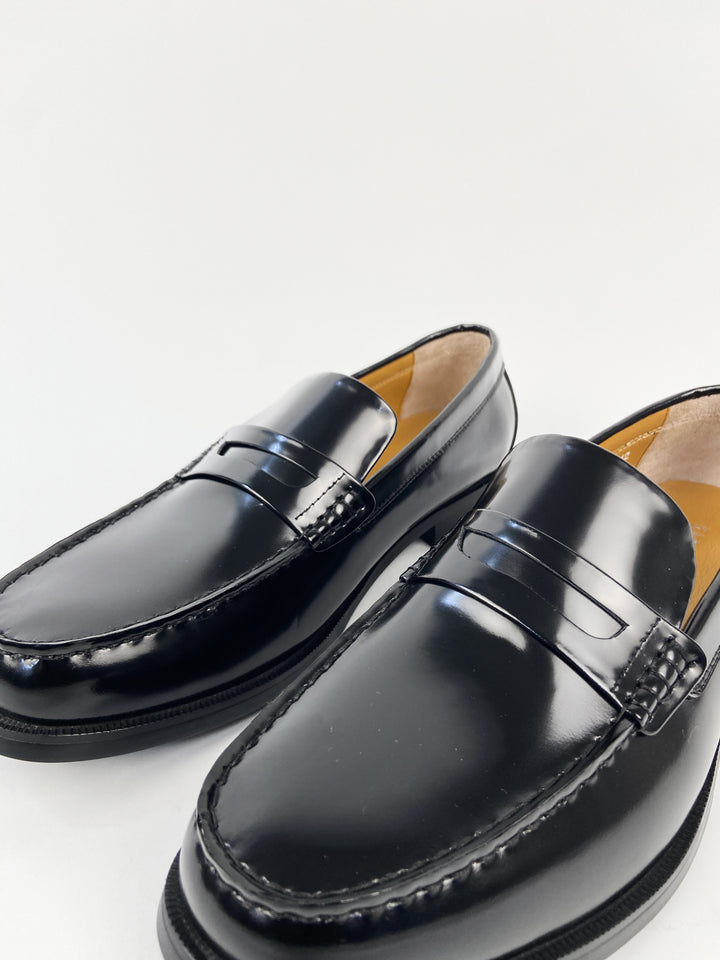 Garm Island Vintage Calf Leather Penny Loafers in black