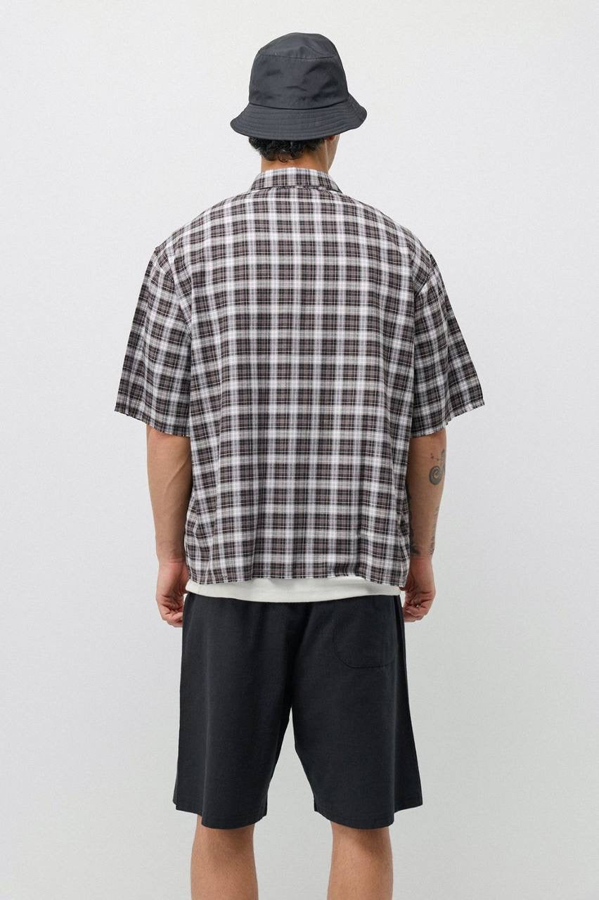 Vamos Plaid Short Sleeve shirt in brown