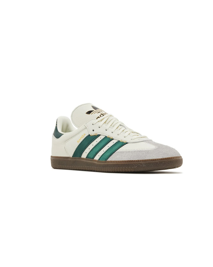 Adidas OG Ivory Collegiate Samba Trainers in Green